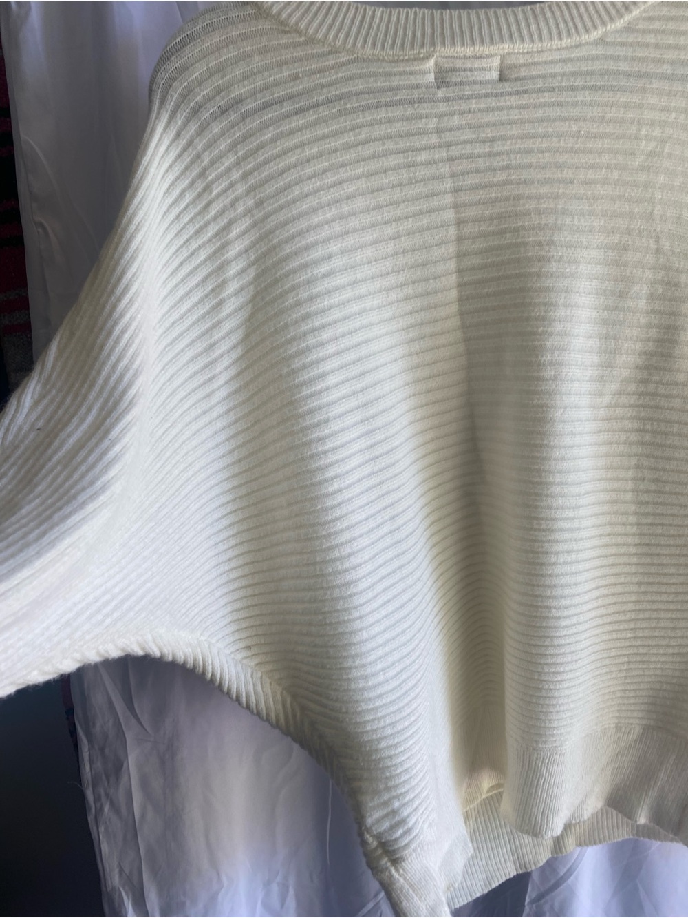 Poof! Cream Ribbed Knit Top